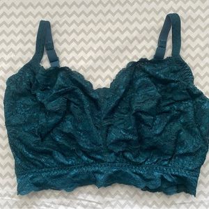 Cosabella Never Say Never Curvy Sweetie Bralette in deep teal/emerald Size XL